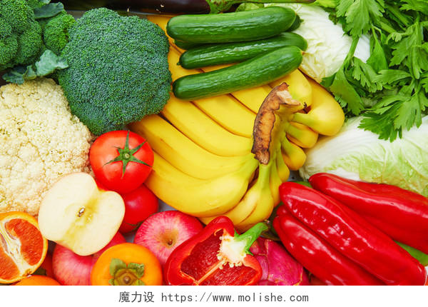平铺果蔬组合蔬菜水果